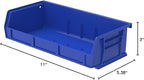 Akro-Mils 30232 AkroBins Plastic Storage Bins, Space-Saving Stackable Bins for Garage, Pantry, Craft Organization, 5-Inch x 11-Inch x 3-Inch, Blue, 8-Pack