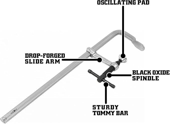 Wilton Mini F-Clamp, 4" Opening, 2-1/4" Throat, 400 Lbs. Clamping Force (Model MMS-4) (Pack of 2)