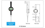Digital dial Gauge, Range 0-2in/50.8mm, Accuracy 0.00004 in/0.001 mm（Q50）