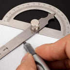 Haidong Angle Measuring Instrument Stainless Steel Protractor 0-180 Degree Rotary Arm Measuring Ruler Woodworking Degree Protractor（15cm）1PCS