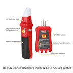 UNI-T UT25A Digital AC Circuit Breaker Finder and Tracker Kit with Electrical Integrated GFCI Outlet Socket Tester, Working on AC 90-120V, Adjustable Sensitivity Buzzer Indication, Flashing LEDs