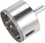 Drilax 2-1/2" Diamond Hole Saw | 1.5" Cutting Depth | Removable Pilot Pin & Triangular 3/8" Shank | Wet Drilling for Ceramic, Porcelain, Tile, Quartz, Granite, Marble | Large Pipe & HVAC Holes