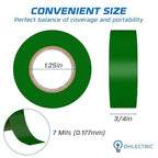 OHLECTRIC Professional Grade Vinyl Electrical Tape (20 Pack) Green - 7 Mil Thick Flame-Retardant, Heat & Weather Resistant 3/4 Inch x 60 Feet | Ideal for Contractors & Electricians