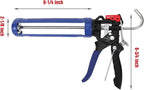 WORKPRO Caulking Gun, Adjustable Hand Caulk gun, Less-dripping Regulating, Sealant Silicone Gun with Comfort Grip, 9:1 & 18:1 Thrust Ratio, Smooth Round Rod for 10oz Caulk tubes