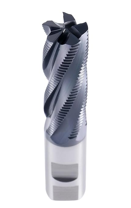 Accusize Industrial Tools 1'' Fine Tooth M42 8% Cobalt Tialn Roughing End Mill, 1'' Shk Dia, 3'' Flute Length, 5-1/2'' Oal, 5 Flute, 1104-0031