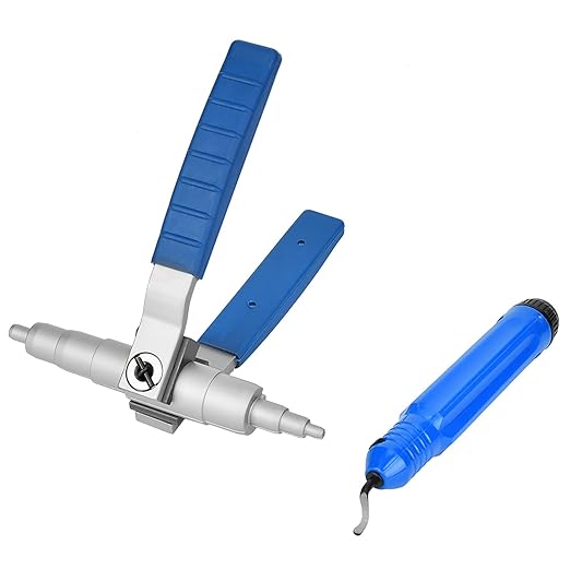 Manual Copper Pipe Expander, Refrigeration Copper Pipe Tube Expander Hand Expanding Tool 1/4~7/8inch 6~22mm with Tube Deburring Tool Air Conditioner Install Pipe Deburring Tool