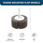Benchmark Abrasives Aluminum Oxide 2 Inch Flap Wheel - 1” Length 1/4" Shank Mounted Sander for Deburring, Sanding, Grinding, Paint Removal - Polishing Wheel for Drill & Grinder (10 Pack) - 40 Grit