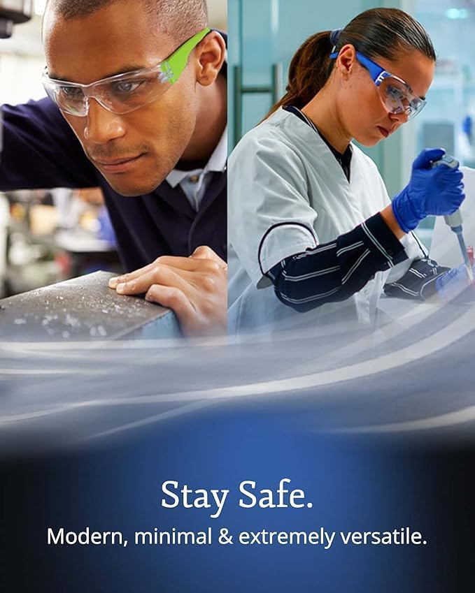 Aqulius 24 Bulk Safety Glasses for Men & Women - ANSI Z78.1 Certified - Scratch/Impact Resistant Crystal Clear Eye Protection Glasses for Construction, Shooting & More - Safety Goggles (6 Colors)