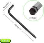 5mm Extra Long Arm Ball End Hex Key Set, 6pcs L-Shaped Allen Wrenches, CR-V Steel, Black Oxide Finish, High Torque Repairing Tool for Furniture, Bike, Equipment Maintenance