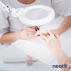 Neatfi XL Bifocal LED Magnifying Lamp, 7-Inch Acrylic Lens, 5D/20D Magnification, Hands-Free, Dimmable, 84 SMD LED, Adjustable Arm for Crafts, Reading, Close Work (White, with Clamp)