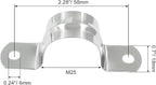 Hordion 30Pcs 1" Two Hole Strap U Bracket, M25 Rigid Pipe Strap Stainless Steel Conduit Clamp for Fixing Pipe