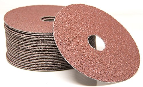 Benchmark Abrasives 4 1/2 Inch Sanding Discs Aluminum Oxide Resin Fiber Grinding Disc for Grinding, Stripping on Wood, Fiberglass, Metal, 7/8" Arbor Angle Grinder Sanding Disc, 25 Pack - 60 Grit