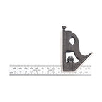 Starrett Steel Combination Square with Square Head - 150mm Blade Length, Cast Iron Heads, Hardened Steel, Reversible Lock Bolt, Scriber, 35 Graduation Type - C11MH-150
