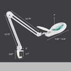 Neatfi Magnifying Lamp, 5 Diopter Glass Lens, 6500K Color Temperature, Eye-Friendly, Task Light for Sewing, Painting, Jewelry Making, and Reading (White, 7-Inch Lens with Clamp)
