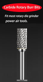 Carbide Burr Set 1/4" Shank SA-3 Die Grinder Bits Tungsten Double Cut Burr Bits (3/8" Cutter Dia X 0.86" Cutter Length) for Die Grinder Kits Metal Grinding Drilling Polishing (1pcs)