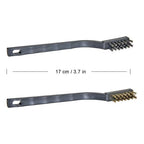 12PCS Mini Wire Brushes, Stainless Steel & Brass Brush Set, Curved Handle Scratch Brush for Automotive, Cleaning Welding Slag and Rust