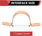 10-Pack EFIELD 1-Inch Copper Pipe Straps, Two-Hole Clamp Mount, Copper Made, (COPPER025)
