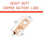16Pcs 4 AWG 3/8" Stud Heavy Duty Copper Wire Lugs with 16Pcs Heat Shrink Tubing 4 Gauge Ring Terminals Battery Cable Ends Bare Copper Eyelets Tubular Ring Terminal for Car Boat Marine
