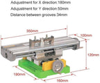 Compound Bench Table Compact Aluminum Bench Top WoodWorking Clarmp Vise Fixture Cross Slide Table 2 Axis Adjustive for Mini Drill Milling Machine (6350)