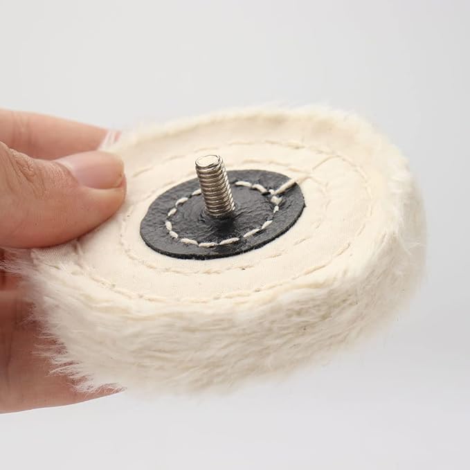 SI FANG Soft Cotton Buffing Polishing Wheel for Mini Electric Belt Sander Bench Grinder, 3 inch (50 Ply) Extra Thick Colth Buffing Wheel for Metal Alloys Stone Ceramics Glass Wood Waxing (1PC)