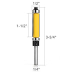 1-1/2 Inch Flush Trim Top and Bottom Bearing Router Bit 1/4-Inch Shank