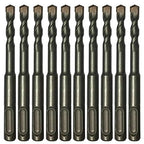 DrillForce 10pcs 1/4 inch x 6 inch SDS Plus Hammer Drill Bits, Rotary Hammer Drill Bits, Ideal for Drill Holes into Masonry, Concrete, Brick & Cinder Block.