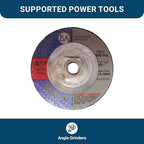Benchmark Abrasives 4-1/2" T27 Aluminum Oxide Pro Depressed Center Grinding Wheel, 1/4" Thick, 5/8"-11 Threaded Flange Angle Grinder Wheel for Cutting Stock Removal on Metal, Cast Iron - 5 Pack