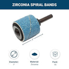 Benchmark Abrasives 1” x 1” Zirconia Sanding Bands, Spiral Bands Rotary Sander Attachment for Drill & Die Grinder, Metal Polishing Sanders for Woodworking - Sander Tool (10 Pack), 60 Grit