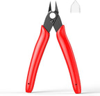BOENFU Precision Wire Cutter Zip Tie Cutters Flush Cutters Nippers Small Side Cutting Pliers for 3d Print, Plastic Models, Jewelry, Electronics, Red, 1-Pack