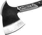 Black Chopping Axe, Full Tang Wooden Handle Wood Splitting and Cutting, Camping Outdoor Hatchet with Sheath, Retro Design for Bushcraft Axes