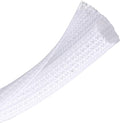 CrocSee 25ft - 1 inch Braided Cable Management Sleeve Cord Protector - Self-Wrapping Split Wire Loom for TV/Computer/Home Theater/Engine Bay - White