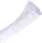CrocSee 10ft - 1.25 inch Braided Cable Management Sleeve Cord Protector - Self-Wrapping Split Wire Loom for TV/Computer/Home Theater/Engine Bay - White