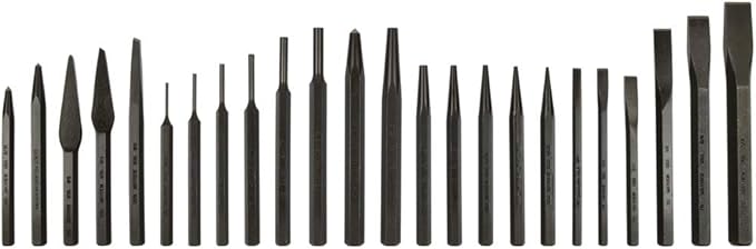 Mayhew Pro 61050 Punch and Chisel Kit, 24-Piece & Mayhew Pro 62015 Bearing Race Punch Set, 4-Piece