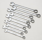 Steel Vision Tools 10 pc Metric Combination Wrench Set (10, 11, 12, 13, 14, 15, 16, 17, 18 & 19 mm) - Precision 12-Point Box End, Open-End Design, Full Polished Chromium-Vanadium Finish
