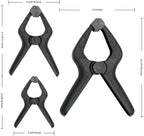 Amazon Basics 14-Piece Nylon Spring Clamp Set, 6 Pack of 3-3/8-inch, 4 Pack of 4-1/2-inch, 4 Pack of 6-1/2-inch, Black/Grey