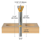 FIVEPEARS 1 Count 5/16 inch Shank 11/16 inch Cutting Diameter Carbide Tipped Forstner Bit Wood Hole Saw Auger Opener Hinge Hole Cutter for Woodworking, Plastic, Plywood Products