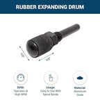 Benchmark Abrasives 1/2" x 1/2" Rubber Expanding Drum Sander with 1/4" Mandrel, Spiral Bands Rotary Sander Attachment for Drill & Die Grinder, Metal Polishing Sanding - Sanders for Woodworking