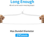 40 inch White Zip Ties Heavy Duty 30 PCS, 250LBS Ultra Exclusive Strong Plastic Wire Ties, Large Cable Ties Extra Long Tie Wraps, Indoor and Outdoor UV Resistant
