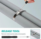 Metal Zip Ties Cutter Stainless Steel Cable Tie Gun One hand type for Self-Locking Stainless Steel Cable Ties Heavy Duty Tensioning Cutting Tool with Free Zip Tie Release Tool