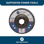 Benchmark Abrasives 4.5" x 7/8" Premium Zirconia T29 Angled Flap Discs 4 1/2 for Angle Grinder, Sanding Discs, Finishing, Rust, Stock Removal- Grinding Wheels 4 1/2 Inch (100 Pack) - 80 Grit