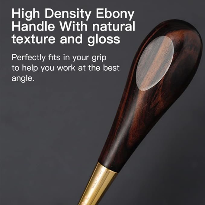 WUTA Round Shape Stitching Awl Ebony Blackwood Handle Leather Craft Sewing Awl Handmade Sewing Tools DIY Stitcher Taper,Round 1pcs