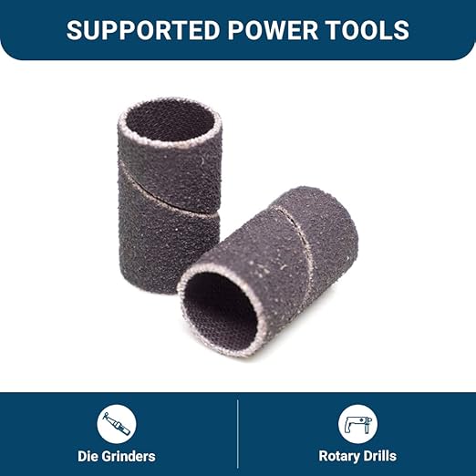 Benchmark Abrasives 1/2” x 1” Aluminum Oxide Sanding Bands, Spiral Bands Rotary Sander Attachment for Drill & Die Grinder, Metal Polishing Sanders for Woodworking - Sander Tool (10 Pack), 320 Grit