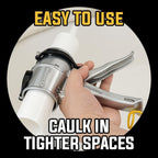 SILIGUN™ PRO Compact 24:1 Caulking Gun - No Drip Caulk Gun - Patent Design - Lightweight Aluminum Frame - Works with all 10 oz Tubes (SILIGUN PRO Scraper Kit)
