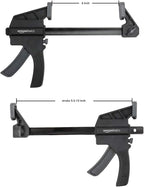 Amazon Basics 6-Piece Trigger Clamp Set, 2 Pack of 4-inch, 4 Pack of 6-inch, Black/Grey