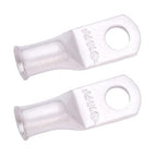 SELTERM 2pcs 4 AWG 1/4" Stud Tinned Copper Wire Lugs, Battery Lugs, Ring Terminals, Battery Cable Ends, 4 Guage Ring Terminal Connectors, UL Marine Grade Electrical Battery Terminal Connectors