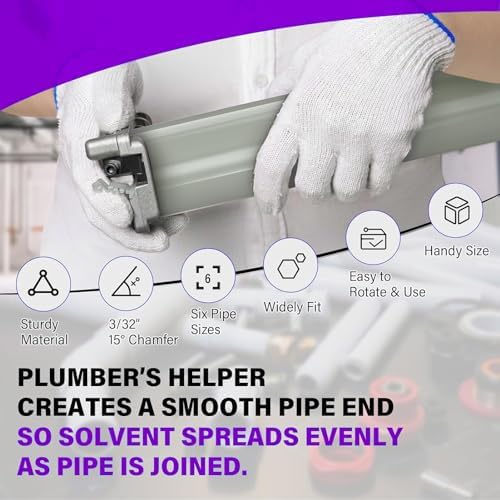 Plastic Pipe Deburring Tool, Professional Effective 1 1/4 to 4in PVC Tubing Plumbing Reamer Chamfer for PVC, CPVC, ABS, PP and PE Pipes