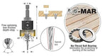 Amana Tool 55153 Carbide Tipped 82 Degree Countersink with Tapered Drill and Adjustable Depth Stop with No-Thrust BB 3/8 D x 5/32 Drill D x 1/4 Inch Quick Release Hex SHK