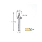 Amana Tool - MR0114 Carbide Tipped Miniature Corner Rounding 5/32 Radius x 1/2 Dia x 3/8 x
