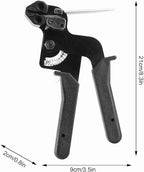 Cable Tie Tool, 65 Manganese Steel Stainless Steel Fastening Cable Tie Gun Tension Wire Fastening Automatic Tensioner Cutter Tool, Cutting Width within 12mm, Black, 8.27 x 4.72 x 0.47inch