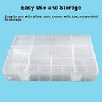625pcs Clear Heat Shrink Tubing Kit, Heat Shrink Tubes Wire Wrap, Ratio 2:1 Electrical Cable Sleeve Assortment with Storage Case for Long Lasting Insulation Protection by MILAPEAK (8 Sizes, Clear)